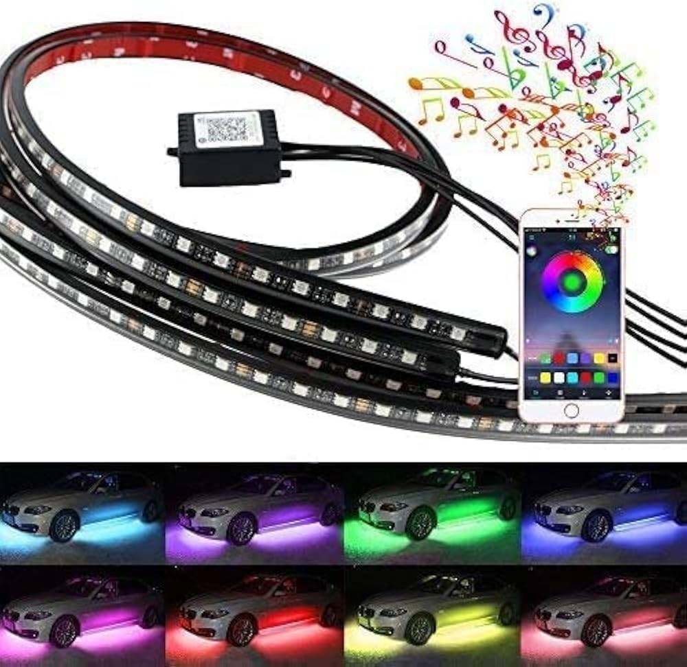 Car&Bikes RGB Atmosphere Light, Foot Light - 4 pcs