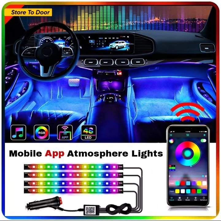 Car&Bikes RGB Atmosphere Light,  Foot Light - 4 pcs