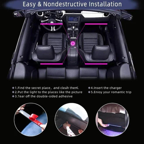 12V RGB LED Atmosphere Ambient Light Kit Flexible Waterproof Neon